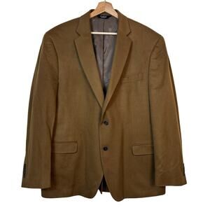 Jos a Bank Wool Cashmere Blend Sport Coat Size 48L solid Tan Academia Business